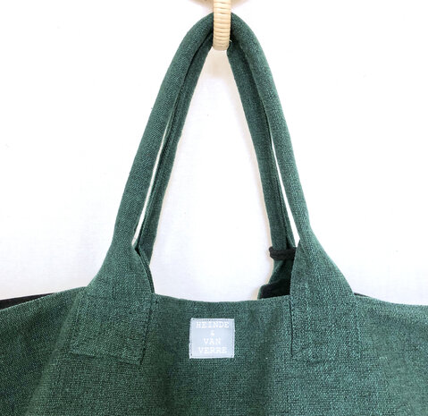 BINNENKORT WEER LEVERBAAR- tas / shopper met etui 2- petrol groen