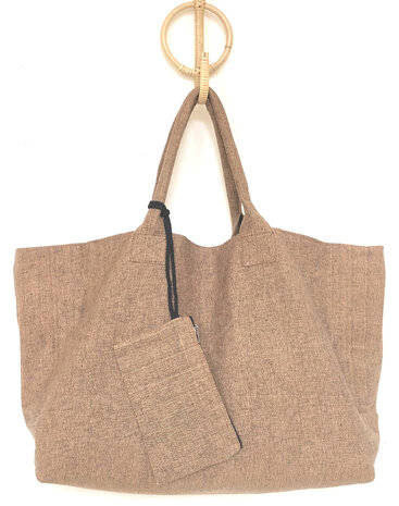BINNENKORT WEER LEVERBAAR- tas / shopper met etui 4- koraal