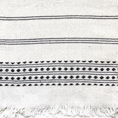 sjaal/omslagdoek etnic  XL katoen grof 1-zwart/off-white