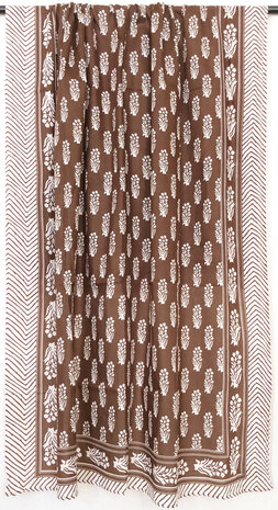 sjaal/pareo/sarong voilekatoen met print 2- bruin