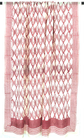  sjaal/pareo/sarong voilekatoen met hand-blockprint ethnic 9- fuchsia roze