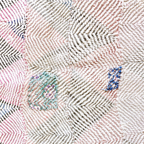  White quilt /pastel kantha vintage- full embroidery 20