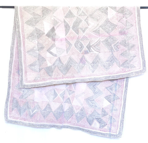  White quilt /pastel kantha vintage- full embroidery 20