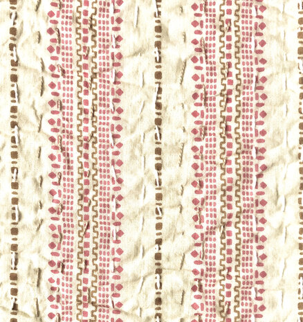 sprei new kantha 1 pers. handdoorgestikt botergeel met streep