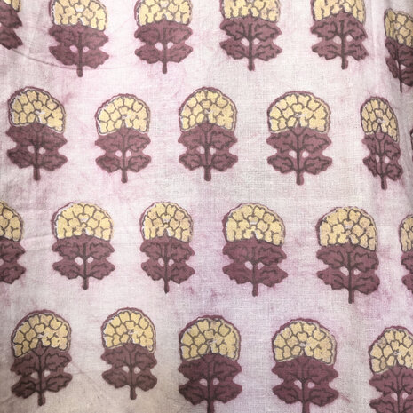 Kimono katoen Ajrakh print 14- roze/geel