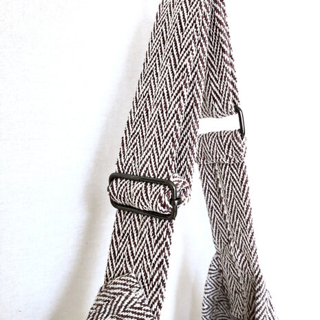  tas / tote bag XL visgraat-  1 donker choco bruin