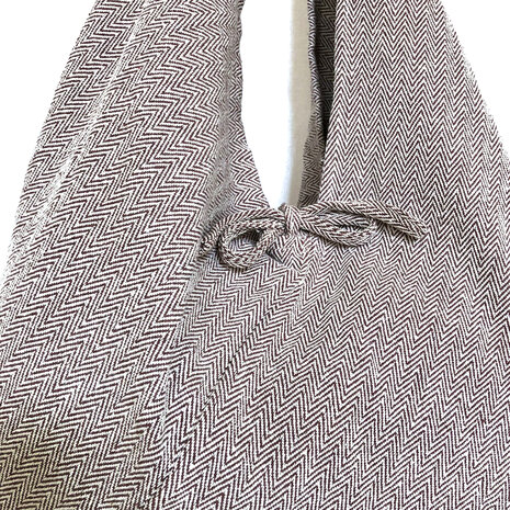  tas / tote bag XL visgraat-  1 donker choco bruin