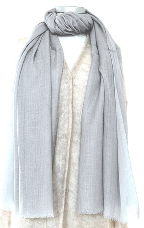 sjaal XL visgraat merino wol 4- licht grijs/blauw