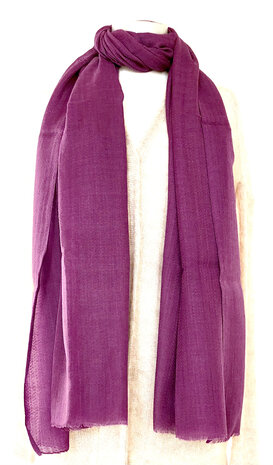 sjaal XL visgraat merino wol 6- cyclaam paars