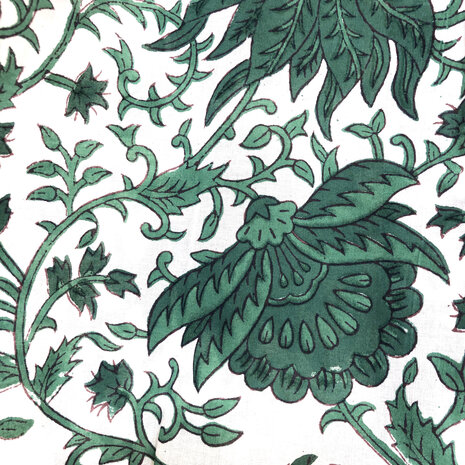 pyjamaset blockprint katoen 6- petrolgroen/wit