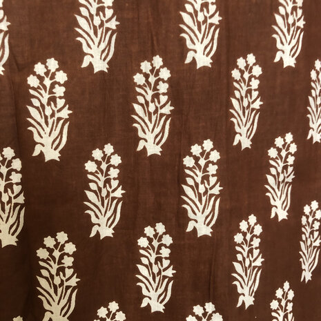 pyjamaset blockprint katoen 8- chocobruin/wit