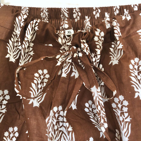 pyjamaset blockprint katoen 8- chocobruin/wit