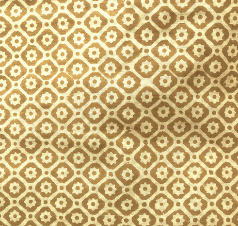  kimono/kamerjas L/XL zeefdrukprint 2- abrikoos/caramel