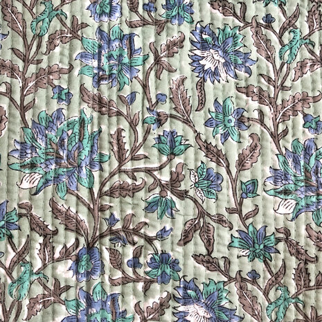  ochtendjas/kimono quilted katoen 7-aqua/turquoise/blauw/taupe