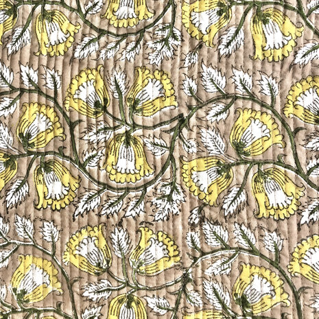  ochtendjas/kimono quilted katoen 5- oudroze/geel/groen