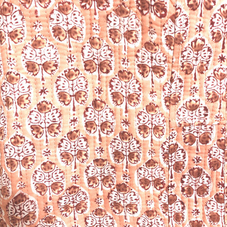  ochtendjas/kimono quilted katoen 18- roze/rood/wit