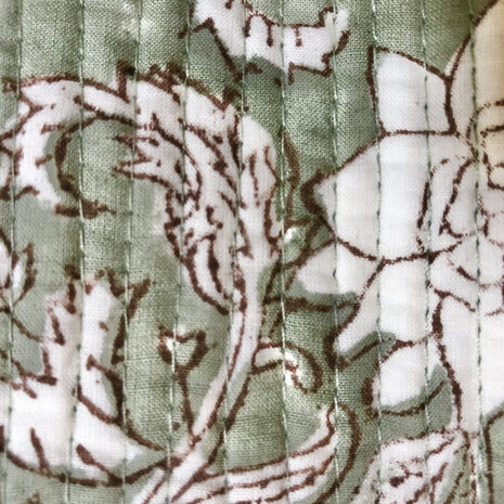  ochtendjas/kimono quilted katoen 19- zeegrijs-groen/wit/bruin