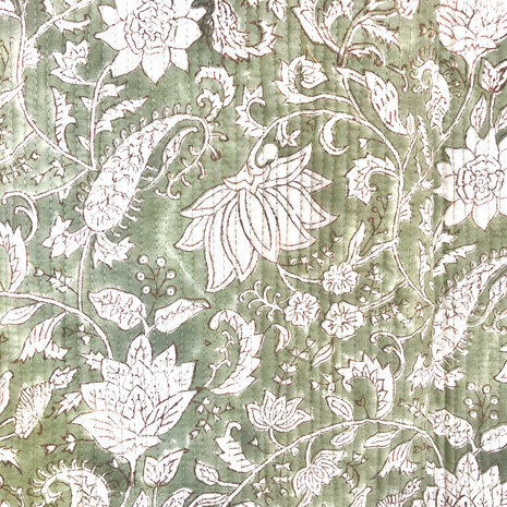  ochtendjas/kimono quilted katoen 19- zeegrijs-groen/wit/bruin