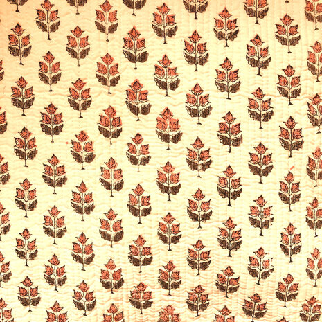  ochtendjas/kimono quilted katoen 20- abrikoos/terracotta/khaki