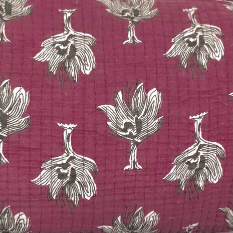 toilettas blockprint soft 10 - bordeaux/zwart