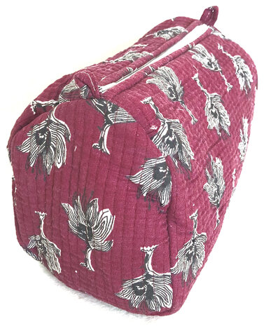 toilettas blockprint soft 10 - bordeaux/zwart