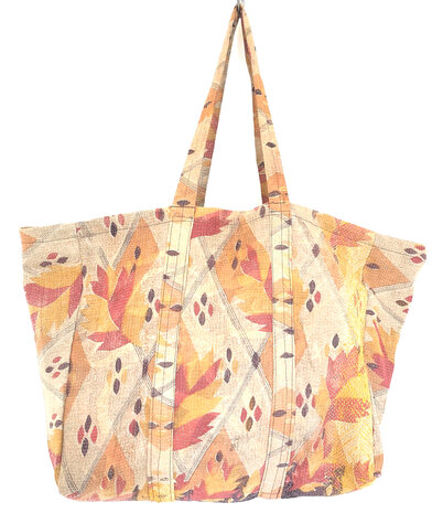 tas shopper XL vintage quilt 1- oranje/rood/geel