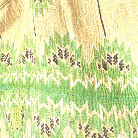 buideltas-shopper XL vintage quilt 4- geel/groen