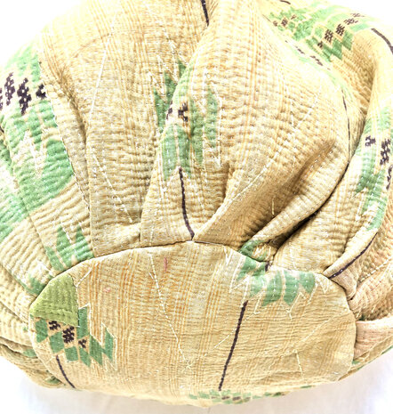 buideltas-shopper XL vintage quilt 4- geel/groen