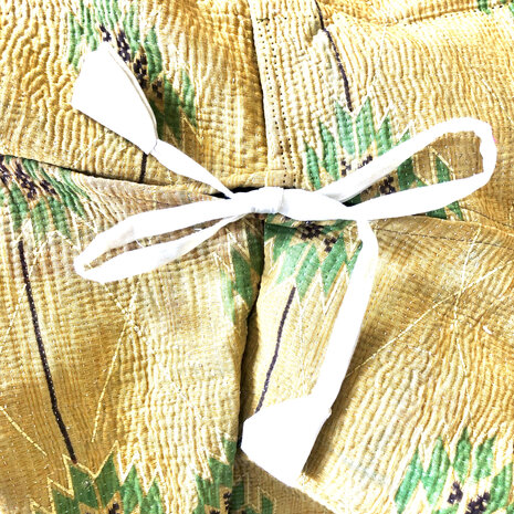 buideltas-shopper XL vintage quilt 4- geel/groen