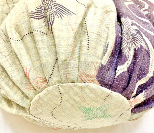 buideltas-shopper XL vintage quilt 5- paars/pastelgroen