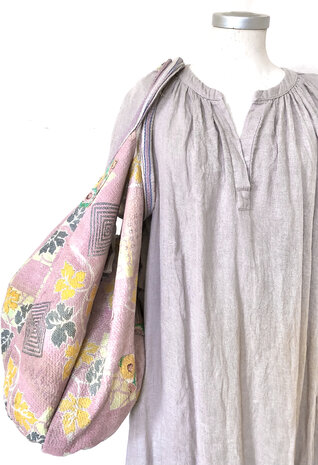 buideltas-shopper XL vintage quilt 6- roze/paars/groen