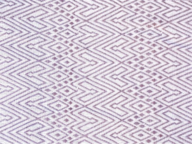 stofdetail sprei eenpersoons grafisch jaquard white/mauve-violet