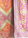  quilt kantha vintage katoen 8- fuchsia/oranje/geel/paars_