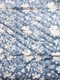 UITVERKOCHT-deken quilt eenpersoons reversible blockprint 7- jeansblauw/kobalt/wit_