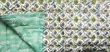 deken quilt eenpersoons reversible blockprint 8- grijs-groen-aqua/jade groen_