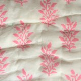 UITVERKOCHT-deken quilt tweepersoons reversible blockprint 10- oud paars-d.roze/l.roze-wit_
