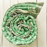 deken quilt tweepersoons reversible blockprint 11-emerald groen/l.grijs-wit_