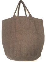 opbergzak/ tas rond XL zware katoen 2- aubergine paars/bruin