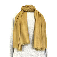  sjaal merino wol diamond weave 4- oker geel