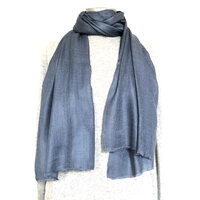 UITVERKOCHT- sjaal merino wol diamond weave 1- grijsblauw