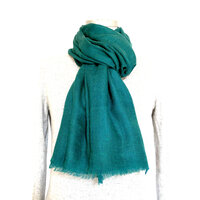  sjaal angora/merino wol grof- 8 petrol