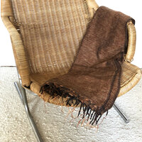 deken-plaid wolmix/katoen 8- gemêleerd burned amber 