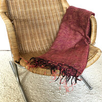 UITVERKOCHT- deken-plaid wolmix/katoen-9 rode peper mix