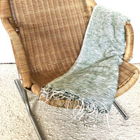 UITVERKOCHT- deken-plaid wolmix/katoen-11 gemêleerd bladgroen