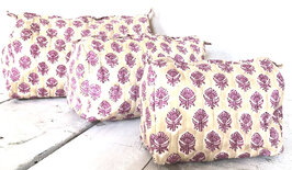 toilettas blockprint soft  in 3 maten - 3 roze/nude beige maat M