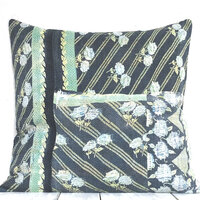  sierkussen kantha 60x60 vintage 6- bloem aqua tint