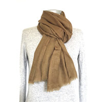 UITVERKOCHT- sjaal angora/merino wol grof-11 khaki bruin