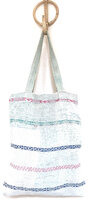 tote bag/tasje kantha quilt pastel 1- ingeweven streep