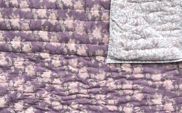 UITVERKOCHT- deken quilt tweepersoons reversible blockprint 5- oud paars/oud roze