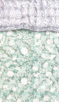 deken quilt kind reversible blockprint 3- vergrijsd lavendel lila/aquagroen